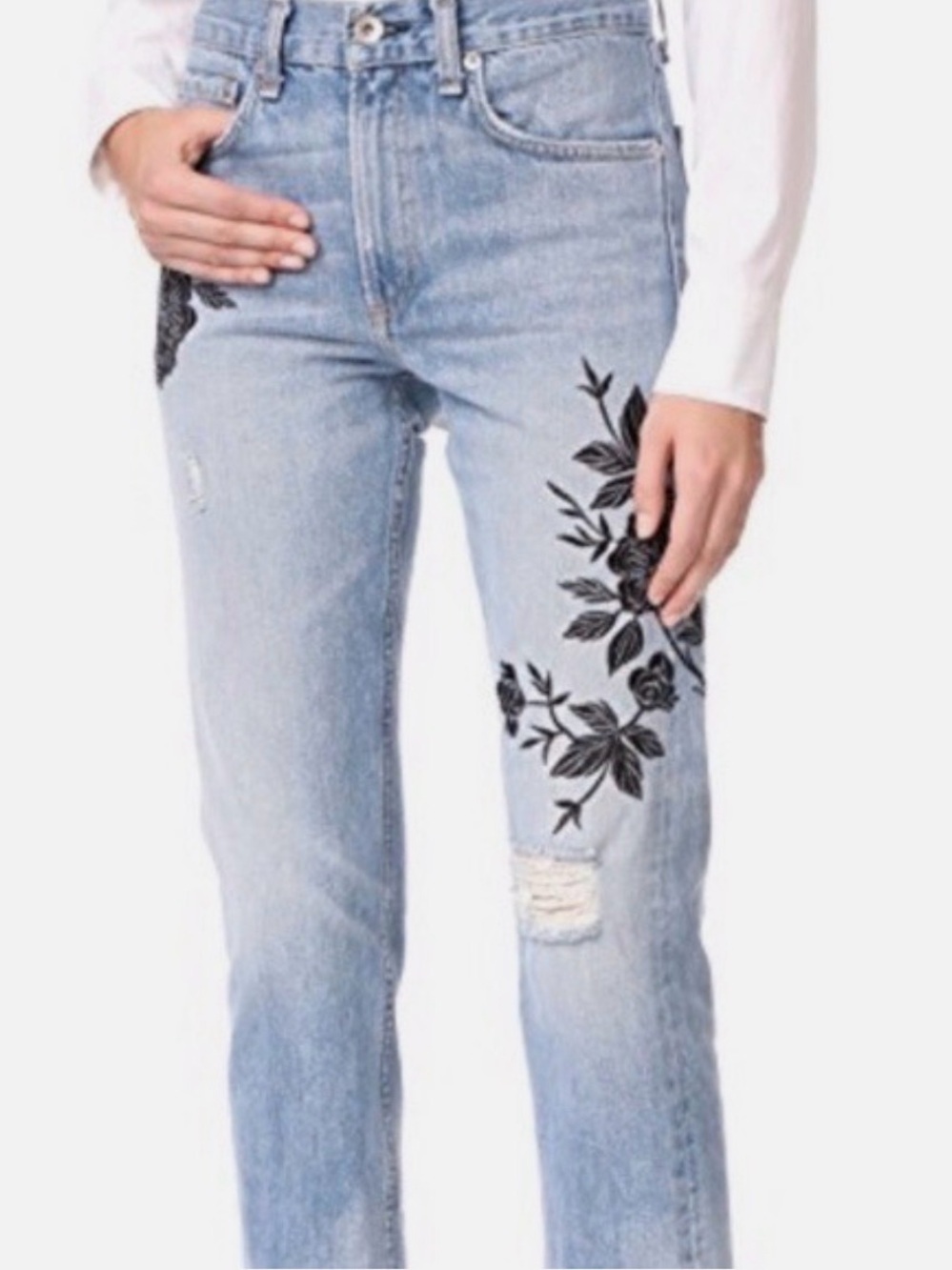 Rag & Bone Marilyn Crop with Ramona Embroidery - Picture 3 of 4